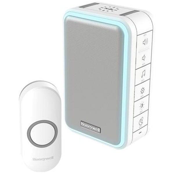 Trådløs ringeklokke m. halogenlys inkl. dørtryk - hvid