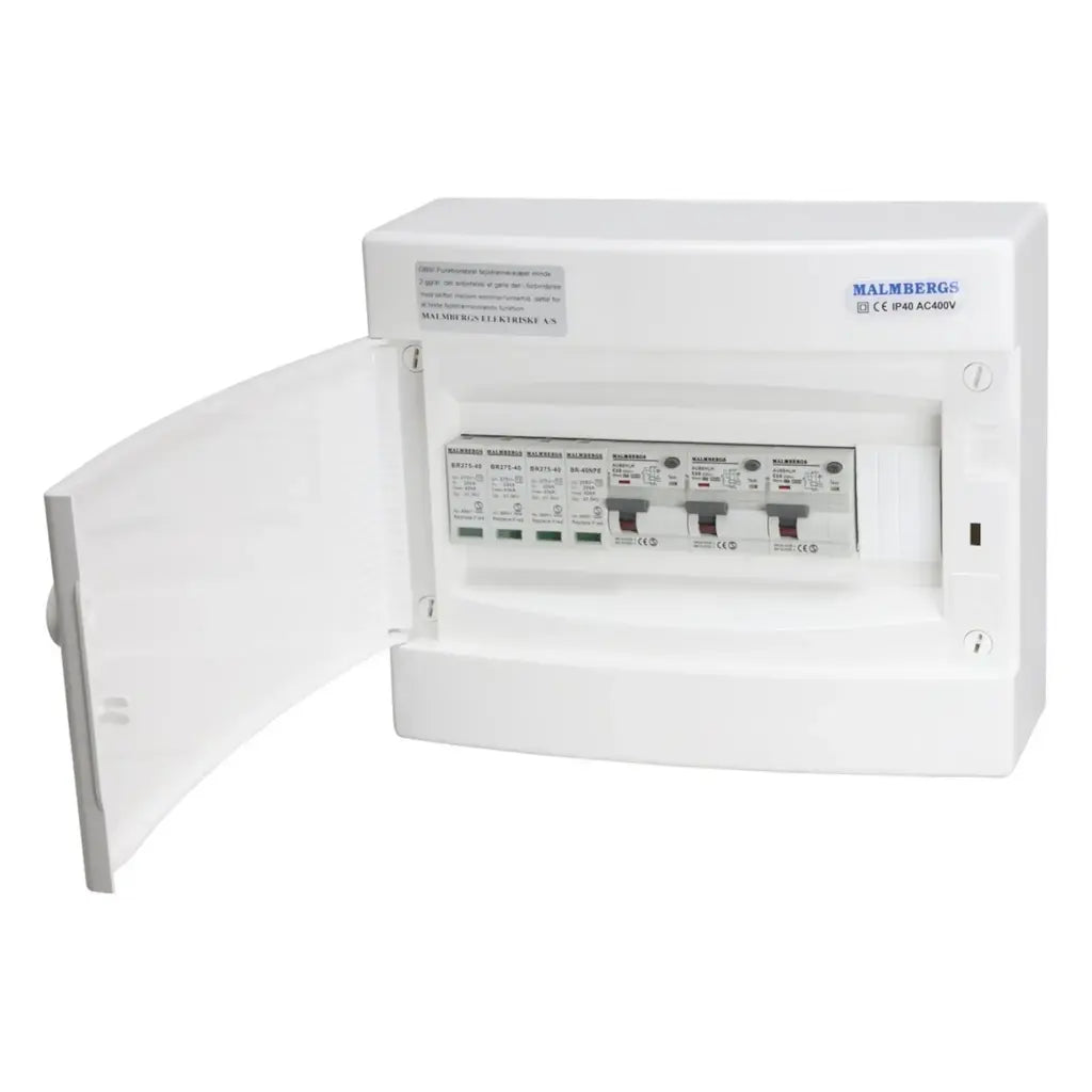 Færdigmonteret gruppetavle - 3xKombi 10A 1P+N + Transient