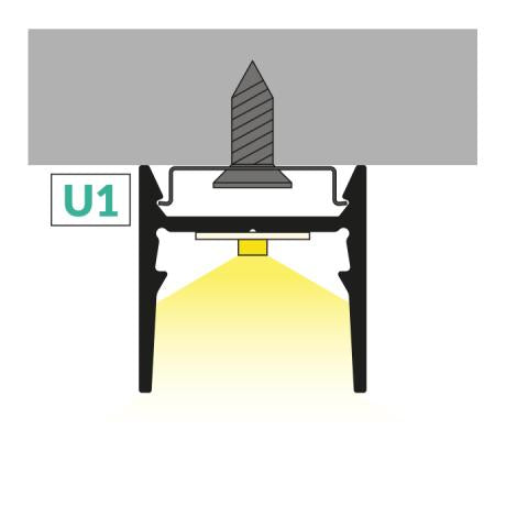 DIOFLEX Montagebeslag U1 f/alu profil sæt a 2 stk