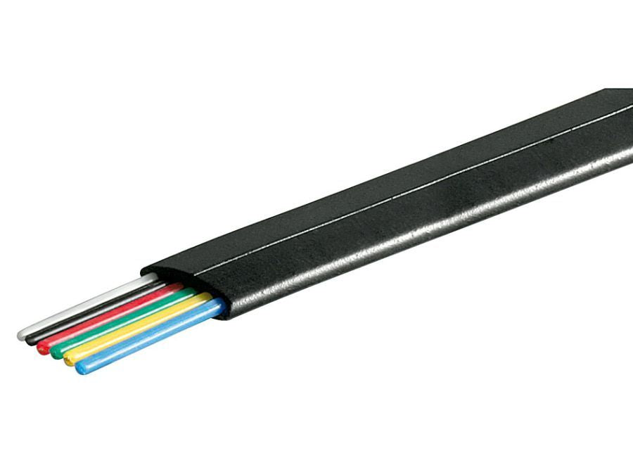Telefonledning - 6 x 0,08mm² FK4 CCA trådet, Sort (100m)