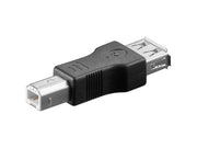 USB 2.0 adapter - A hun til B han, Sort