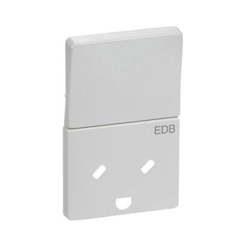 Afdækning EDB stikkontakt med afbryder 2-pol med jord lysegrå