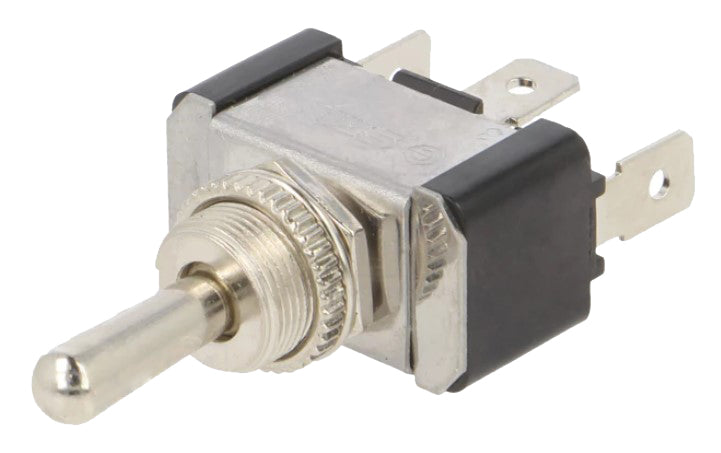 MAXI vippekontakt - 1P ON-OFF-ON 20A/12VDC, 6,3mm spadestik