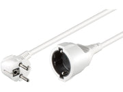 Forlængerledning - CEE7/7 90° han til CEE7/3 hun, Hvid (3m)