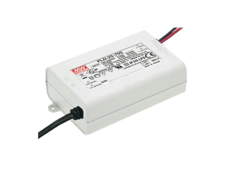 Konstantstrøm LED driver - 700mA (25,2W) 24-36Vdc (IP30)