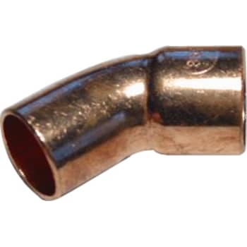 12 mm Lodde bøjning 45° med glat ende