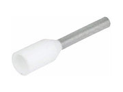 Isoleret ledningsende-tylle - 0,5mm² 8mm, Hvid (100 stk.)
