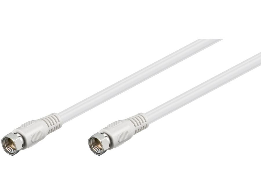 Antennekabel - F han til F han, RG59 CSS, Hvid (0,5m)