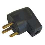 Vinkel stikprop m. jord rund - sort