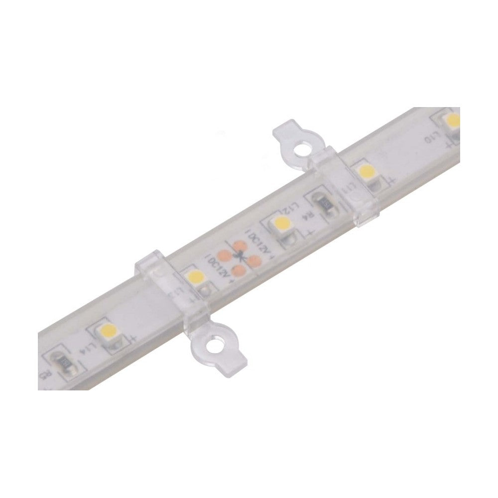 20 stk. klare monteringsklips til LED strip - 8mm, kompatible med IP65 strips