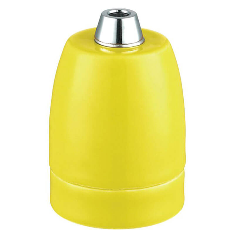Porcelænsfatning gul E27