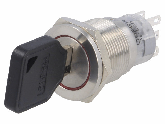 Nøglekontakt - 3P, ON-ON-OFF, Ø19mm (3PST)