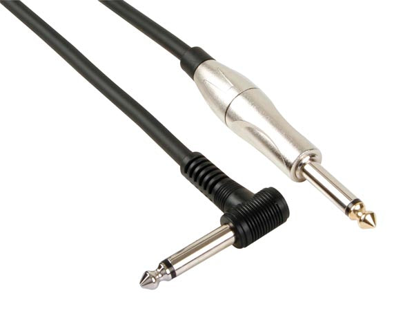 Audiokabel - 2 x 6,35mm mono JACK han 90° (6m)