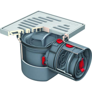 ACO Junior 110 mm kælderafløb med lukke til gråt spildevand