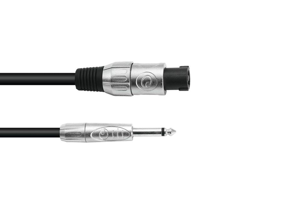 Højttalerkabel - 2P SPEAKON han > 6,35mm mono JACK han (5m)