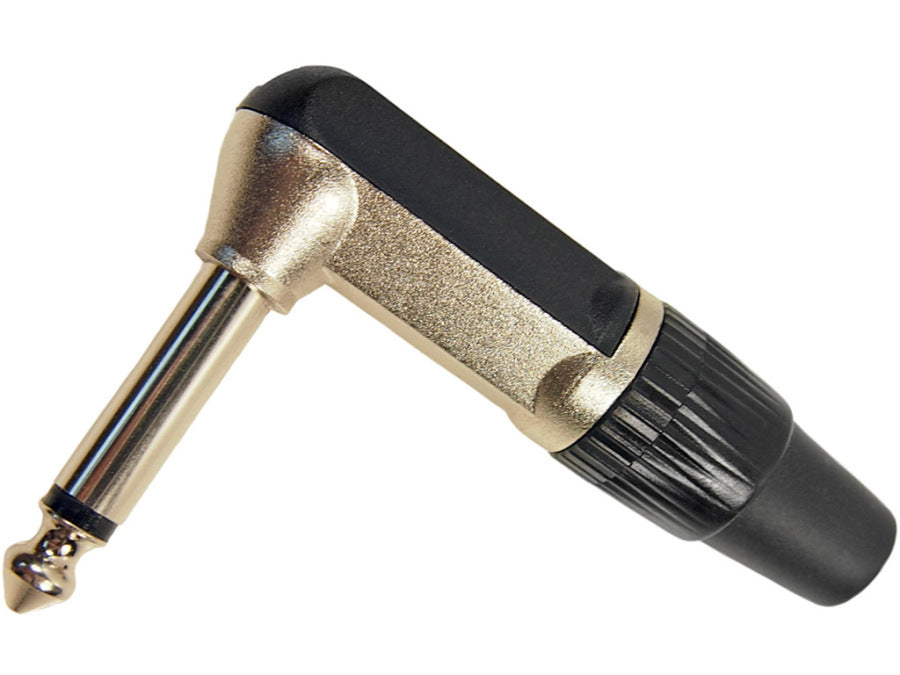 JACK stik - 6,35mm mono han, 90° Nikkel