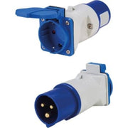 Adapter IEC 309 CEE han 16A 3P til Schuko hun, IP44