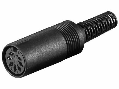 DIN forlænger - 7pol hun multistik 270°, Plasthus