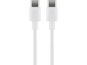 USB-C 2.0 kabel - 2xhan - 3A (60W) - Hvid (0,5m)