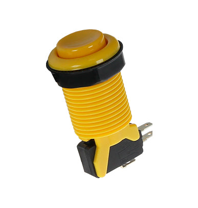 Arkade trykkontakt med mikroswitch - Off-(On), Gul