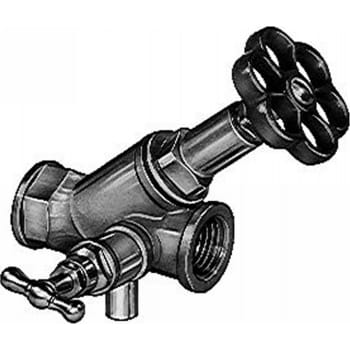 1" Friløbs stopventil med aftap