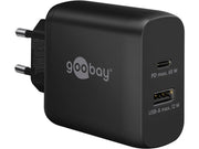 USB-C/A lynlader PD GaN (C65W) + (A12W), Sort