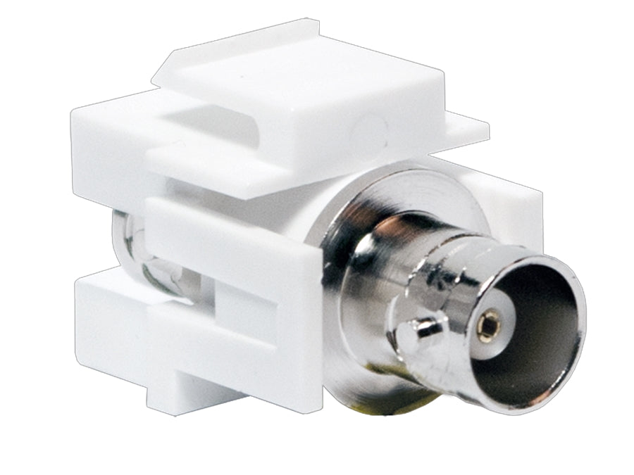 Keystone BNC stik - 2 x BNC hun, Hvid