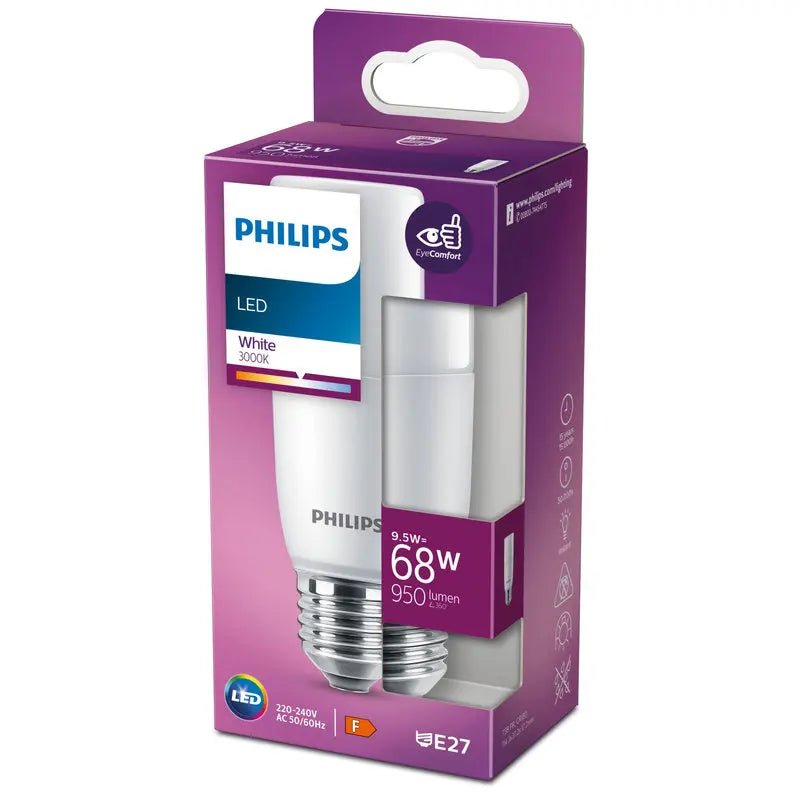 Philips LED 9,5W (68W) E27 3000K 950lm Stik