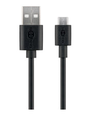 USB 2.0 lyn-ladekabel - A han > micro B han, 3A, Sort (1m)