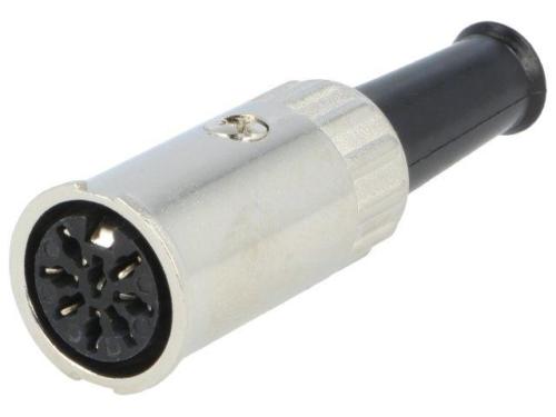 DIN forlænger - 8pol hun multistik 270°, Metalhus