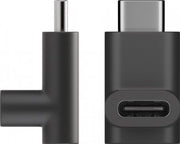 USB-C 3.2 adapter - USB-C han til USB-C hun, 90° ned, Sort