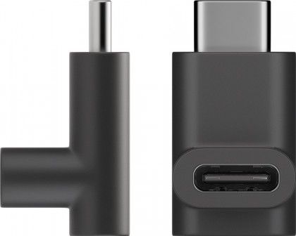 USB-C 3.2 adapter - USB-C han til USB-C hun, 90° ned, Sort