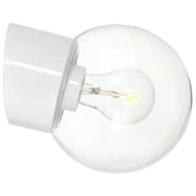 Væglampe Classic Glob, E27, skrå, hvid, IP54