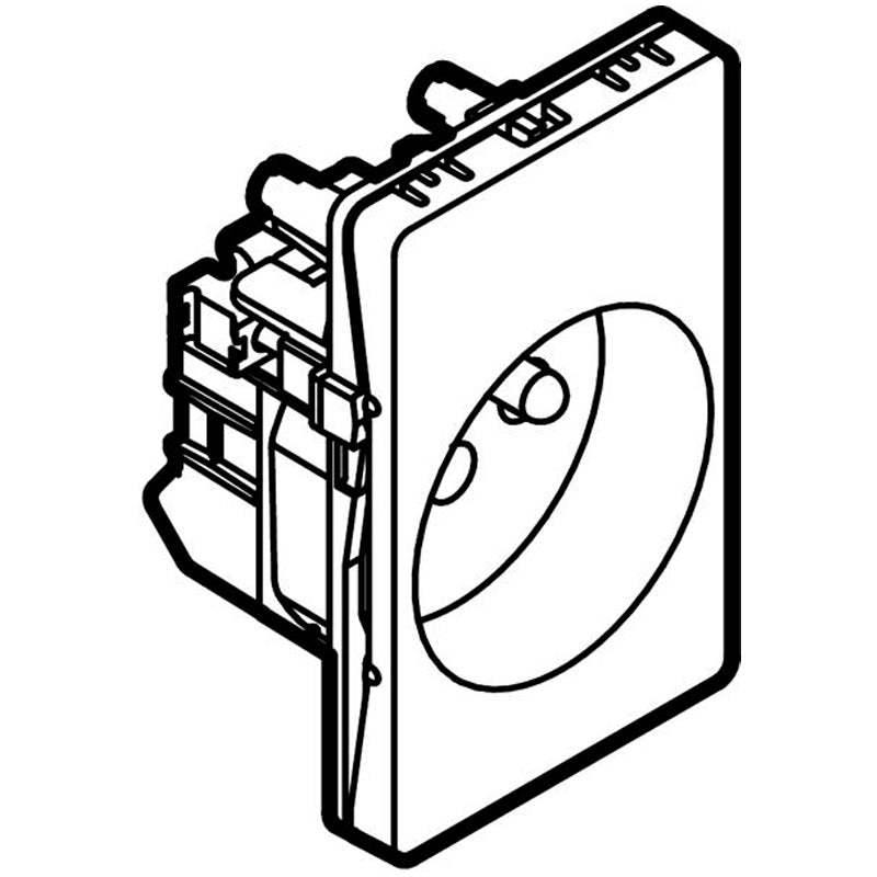 Fuga stikkontakt 2P m. pindjord 1,5m lysegrå