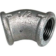 1/2" Galvaniseret vinkel 45° muffe/muffe