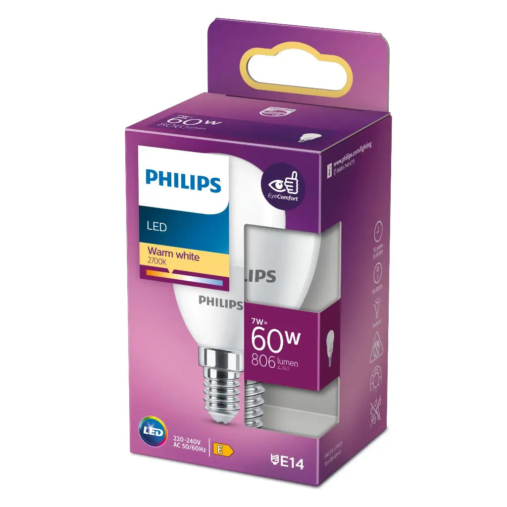 Philips LED 7W (60W) E14 2700K 806lm Mat