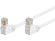UTP netværkskabel - CAT5E, 2xRJ45, 2x90°, Hvid (0,25m)