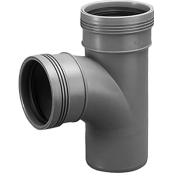 Wavin swept grenrør, Ø110x110mm 88,5°, grå PP