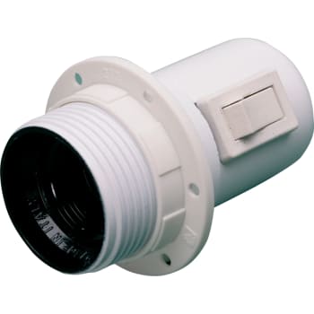 Afbryderfatning E27 hvid med 1 omløber