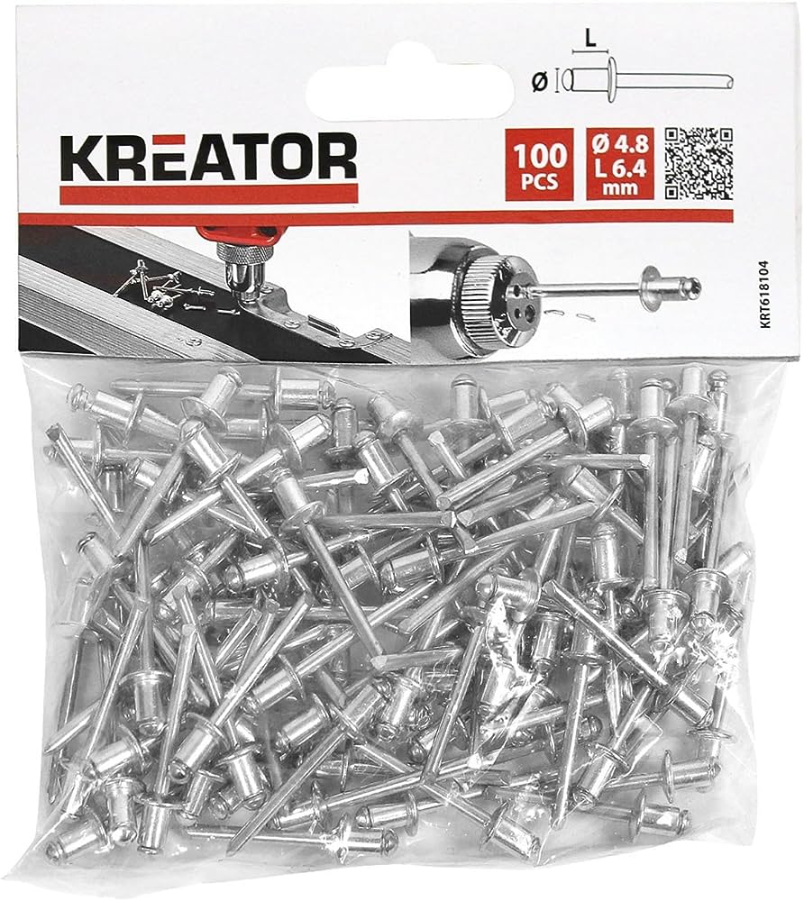 Popnitter, aluminium - Ø4,8 x 6,4mm (100 stk.)