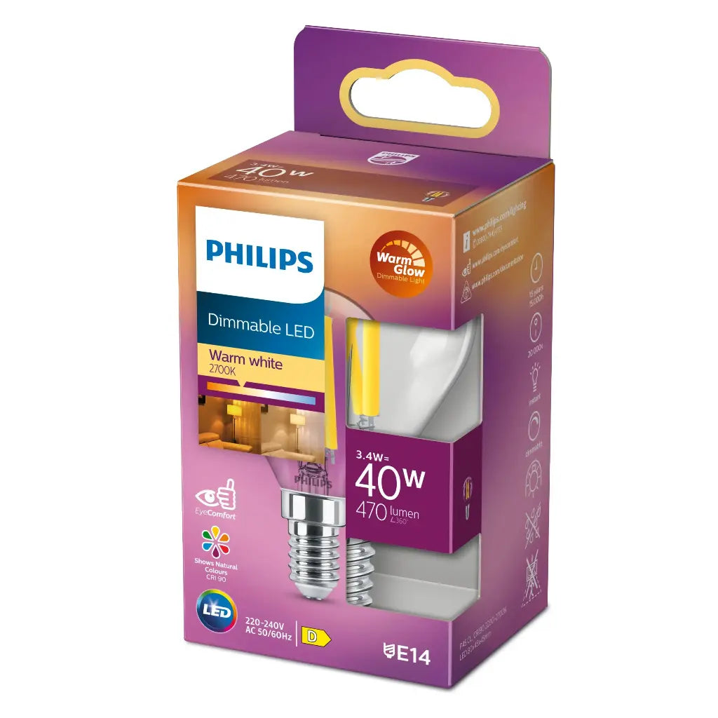 Philips LED DIM 3,4W (40W) E14 2200-2700K 470lm