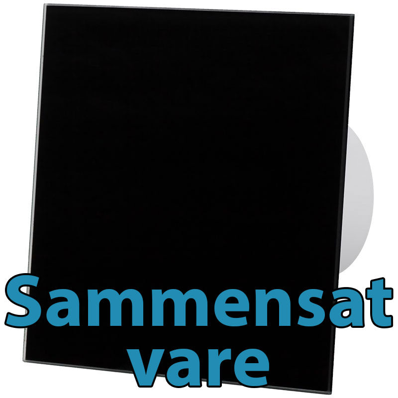 dRim ventilator m. kugleleje og hygrostat sort front