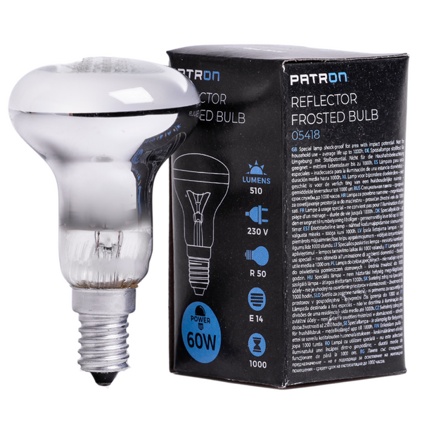 PATRON Glødepære E14 60W Forspejlet Mat