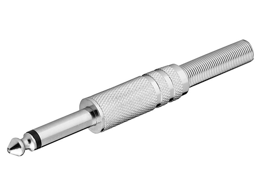 JACK stik - 6,35mm mono han, Nikkel