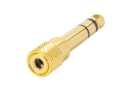 6,35mm stereo JACK han til 3,5mm stereo JACK hun, forgyldt