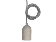 Stofledning m. E27 fatning - Beton, Sort/hvid ledn. (1,5m)