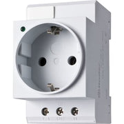 Stikdåse Schuko med LED, til din-skinnemontering