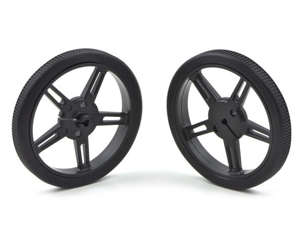 Gummihjul - Akseldiameter Ø3mm, Ø60x8mm, Sort (2 stk.)