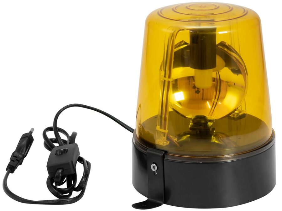 Roterende LED blinklys - Gul, 6W m. 230V netstik