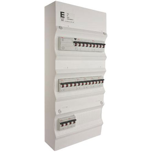 Færdigmonteret gruppetavle - HPFI - 1x16A 3P+N, 2x13A 3P+N, 6x13A. 1P+N - Hvid